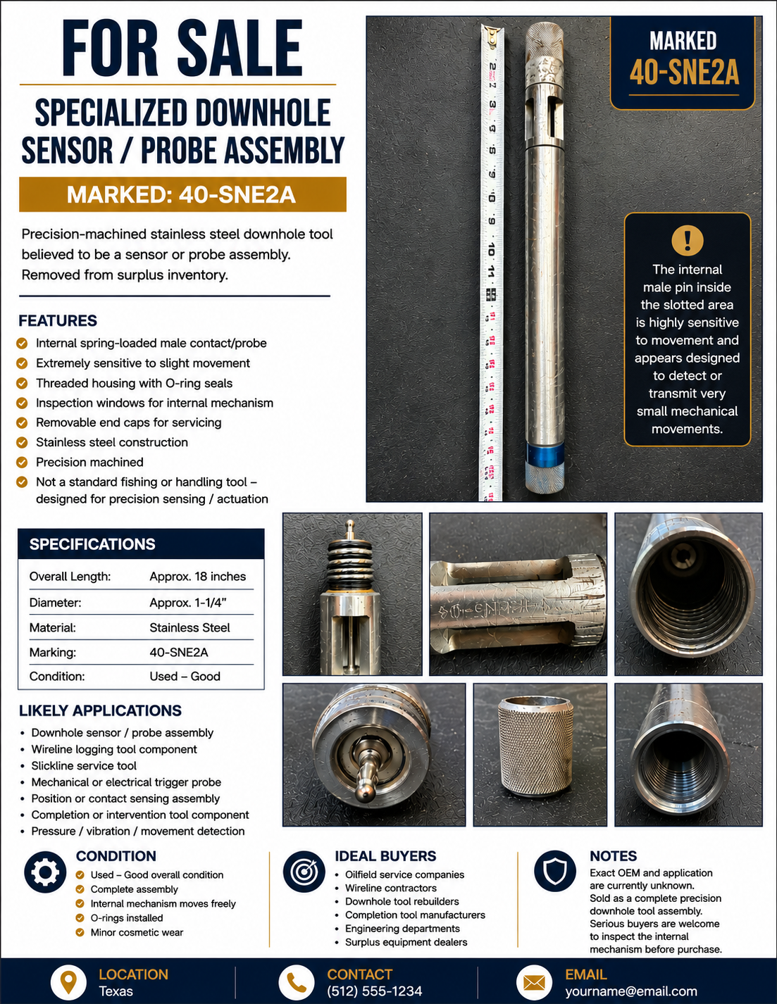 Specialized Downhole Sensor / Probe Assembly